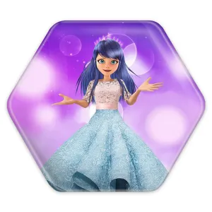 پیکسل شش ضلعی دختر کفشدوزکی