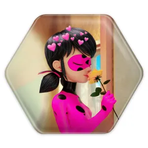 پیکسل شش ضلعی دختر کفشدوزکی