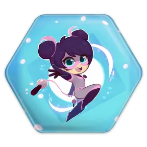 پیکسل شش ضلعی دختر کفشدوزکی