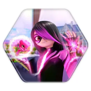 پیکسل شش ضلعی دختر کفشدوزکی