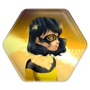 پیکسل شش ضلعی دختر کفشدوزکی