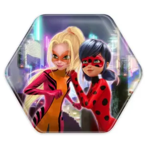 پیکسل شش ضلعی دختر کفشدوزکی و کوئین بی