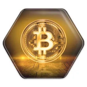 پیکسل شش ضلعی ارز دیجیتال بیت کوین