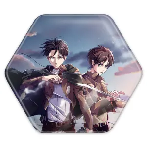 پیکسل شش ضلعی لیوای و ارن انیمه اتک آن تایتان Attack on Titan