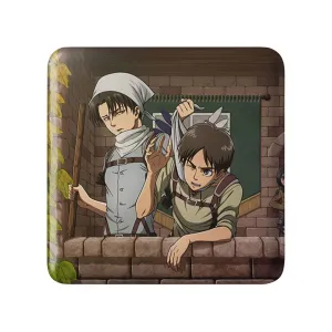 پیکسل مربعی ارن و لیوای انیمه اتک آن تایتان Attack on Titan