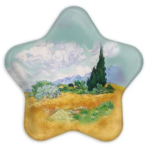 پیکسل ستاره ای مزرعه ذرت با سروها ونگوگ