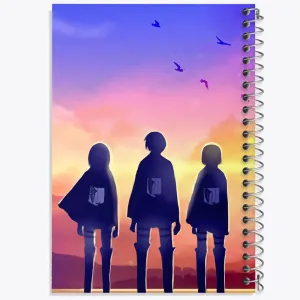 دفتر میکاسا و ارن و آرمین انیمه اتک آن تایتان Attack on Titan