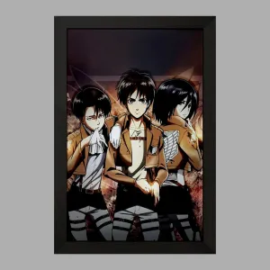 تابلو ارن و میکاسا و لیوای انیمه اتک آن تایتان Attack on Titan