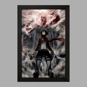 تابلو میکاسا و تایتان غول آسا انیمه اتک آن تایتان Attack on Titan