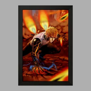 تابلو جنوس انیمه مرد تک مشتی One Punch Man