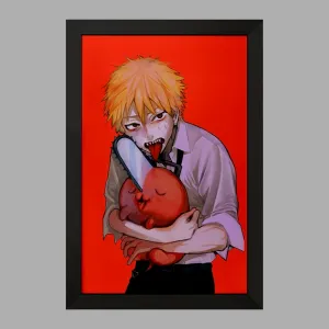تابلو دنجی و پوچیتا انیمه مرد اره ای Chainsaw Man