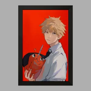 تابلو دنجی و پوچیتا انیمه مرد اره ای Chainsaw Man