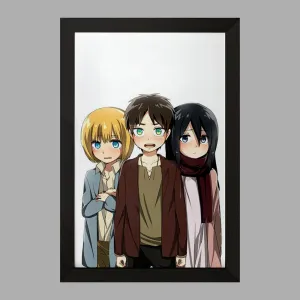 تابلو میکاسا و ارن و ارمین انیمه اتک آن تایتان Attack on Titan
