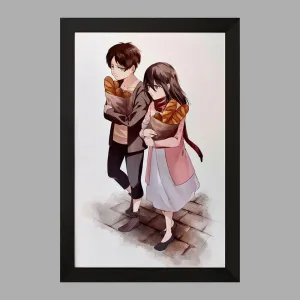 تابلو ارن و میکاسا انیمه اتک آن تایتان Attack on Titan