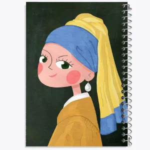 دفتر دختری با گوشواره مروارید