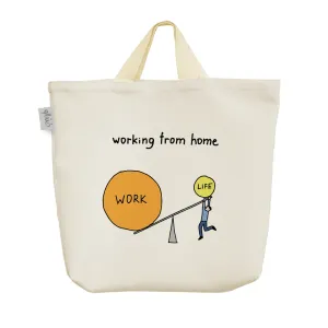 ساک خرید پارچه ای Working From Home