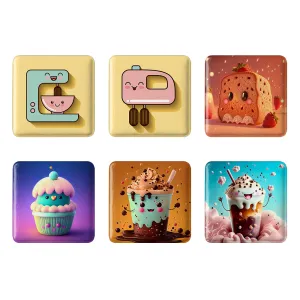 پیکسل مربعی کیک و کاپ کیک