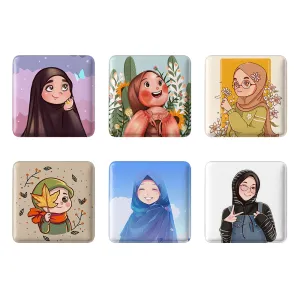 مگنت مربعی دخترانه باحجاب