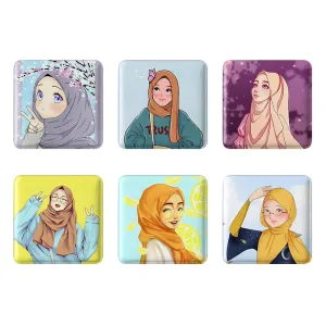 مگنت مربعی دخترانه باحجاب