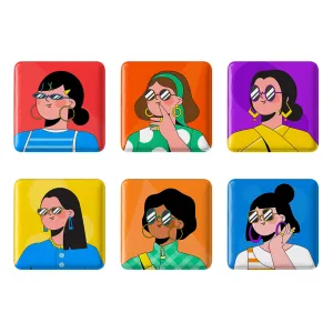مگنت مربعی  دختر قوی (Girl Power)