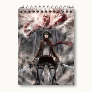 دفتر یادداشت میکاسا و تایتان غول آسا انیمه اتک آن تایتان Attack on Titan