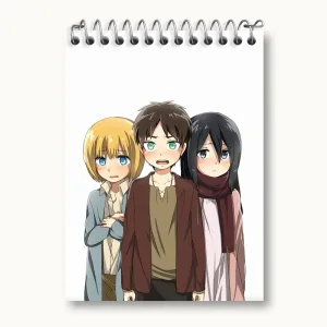 دفتر یادداشت ارن و میکاسا و ارمین انیمه اتک آن تایتان Attack on Titan