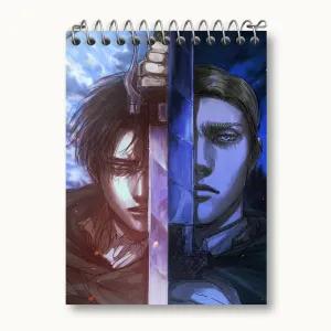 دفتر یادداشت اروین و لیوای انیمه اتک آن تایتان Attack on Titan