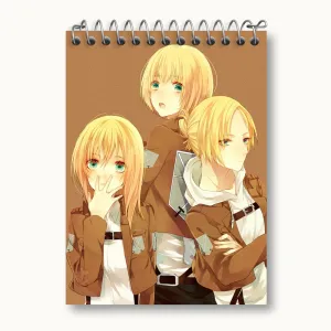 دفتر یادداشت هیستوریا و ارمین و آنی انیمه اتک آن تایتان Attack on Titan