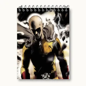 دفتر یادداشت سایتاما انیمه مرد تک مشتی One Punch Man