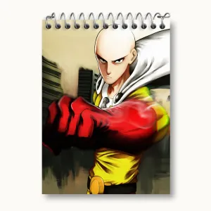 دفتر یادداشت سایتاما انیمه مرد تک مشتی One Punch Man