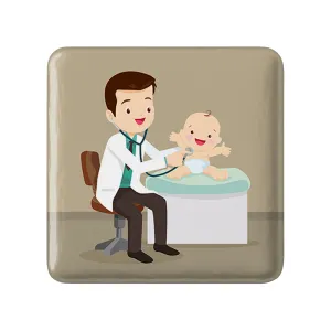 پیکسل مربعی پزشک و پرستار کودکانه
