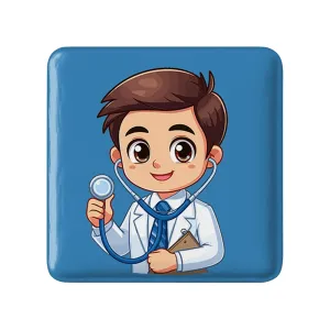 پیکسل مربعی پزشک و پرستار کودکانه