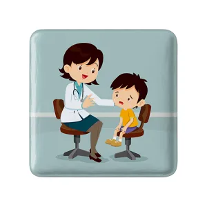 پیکسل مربعی پزشک و پرستار کودکانه