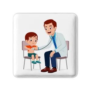 پیکسل مربعی پزشک و پرستار کودکانه
