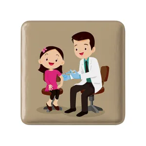 پیکسل مربعی پزشک و پرستار کودکانه