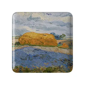 پیکسل مربعی انبار کاه زیر آسمان بارانی ونسان ونگوگ (Van Gogh)