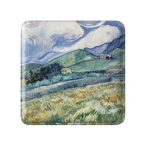 مگنت مربعی منظره کوه پشت بیمارستان ونسان ونگوگ (Van Gogh)