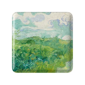 مگنت مربعی مزارع گندم سبز ونسان ونگوگ (Van Gogh)