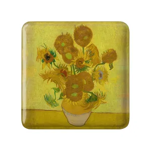 مگنت مربعی گلدان آفتابگردان ونسان ونگوگ (Van Gogh)