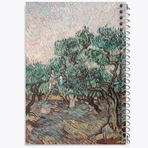 دفتر زنان در حال چیدن زیتون ونسان ونگوگ (Van Gogh)