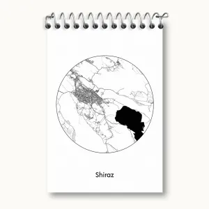 دفتر یادداشت نقشه شهر شیراز