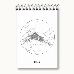 دفتر یادداشت نقشه شهر تبریز