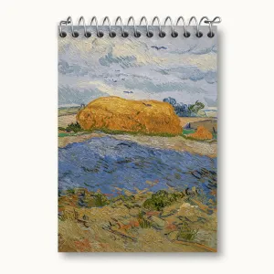 دفتر یادداشت انبار کاه زیر آسمان بارانی ونسان ونگوگ (Van Gogh)