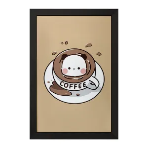 تابلو پاندا و قهوه