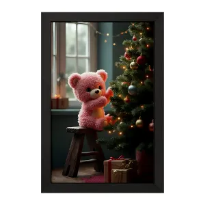 تابلو خرس و درخت کریسمس