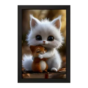 تابلو گربه و سنجاب کیوت