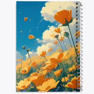 دفتر منظره ی گل های نارنجی