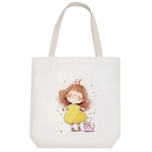 توت بگ پارچه ای دختر و گربه