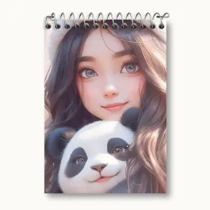 دفتر یادداشت دختر و پاندای کیوت