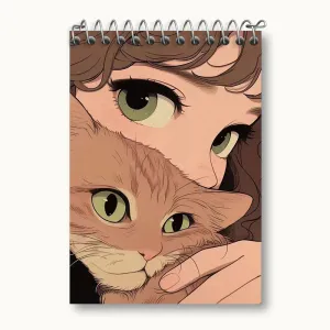 دفتر یادداشت دختر و گربه